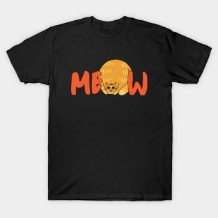 Fat Cat Meow Orange Graphic T-Shirt